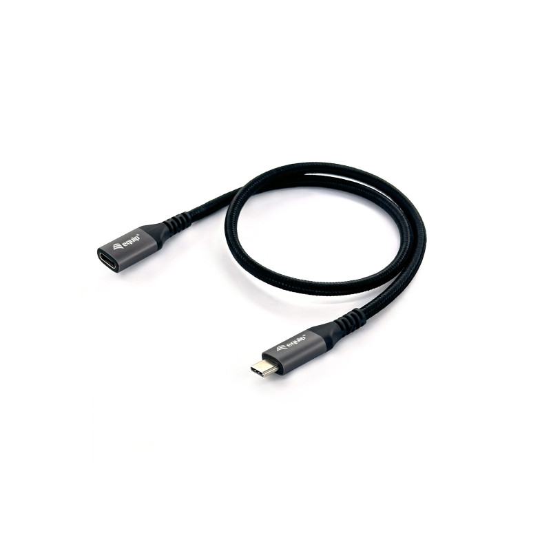 Equip 128370 Cavo di prolunga USB 3.2 Gen 2 da C a C, M/F, 0,5 m, 4K/60Hz, 10Gbps, nero