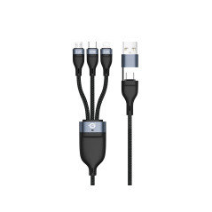 Conceptronic ETTA05B15 cavo USB USB 2.0 1,5 m USB C USB C Micro-USB B Lightning Nero