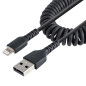 StarTech.com Cavo Lightning a USB- A da 50 cm Certificato MFi, Cavetto iPhone Spiralato di Ricarica/Alimentazione, Resistente