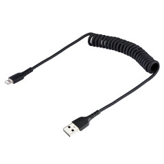 StarTech.com Cavo Lightning a USB- A da 50 cm Certificato MFi, Cavetto iPhone Spiralato di Ricarica Alimentazione, Resistente