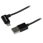 StarTech.com Cavo connettore ad angolo lightning a 8 pin Apple a USB nero da 2 m per iPhone/iPod/iPad