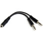 StarTech.com Adattatore splitter cuffie a 4 pin da 3,5 mm a 2x 3,5 mm a 3 pin - F/M