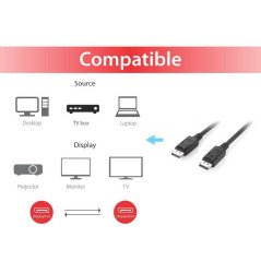 Equip 119331 Cavo DisplayPort 1.2, 1,0 m, 4K 60Hz