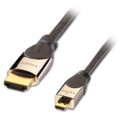 Lindy CROMO, HDMI - Micro HDMI, 2m cavo HDMI HDMI tipo A (Standard) HDMI tipo D (Micro) Nero, Argento