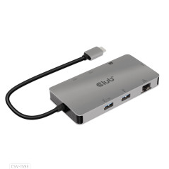 CLUB3D CSV-1593 hub di interfaccia USB 3.2 Gen 1 (3.1 Gen 1) Type-C 16200 Mbit s Metallico