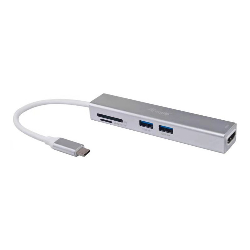 Equip Adattatore multifunzione USB-C 5 in 1, HDMI, USB 3.2 Gen 1, TF/Micro SD