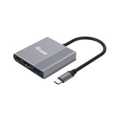 Equip Adattatore 3 in 1 da USB-C a HDMI   USB-A   USB PD, 4K 60Hz, 100W USB PD