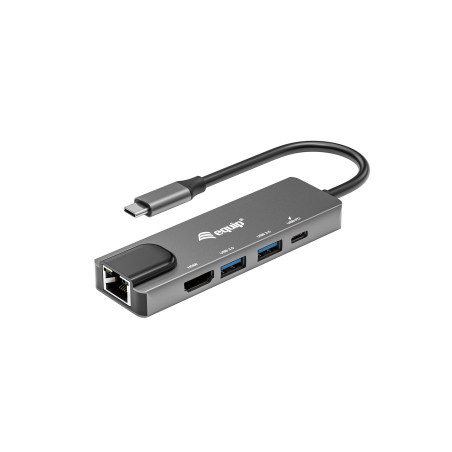 Equip Adattatore multifunzione USB-C 5 in 1, HDMI, LAN Gigabit, USB 3.2 GEN1, USB PD 100W