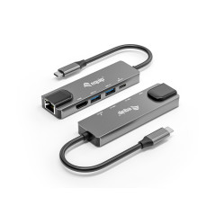 Equip Adattatore multifunzione USB-C 5 in 1, HDMI, LAN Gigabit, USB 3.2 GEN1, USB PD 100W