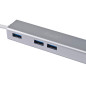 Equip Hub da USB-C a 3 porte USB 3.0 con adattatore Gigabit