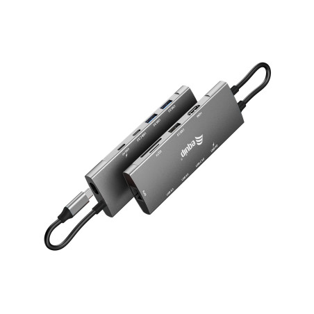 Equip Adattatore multifunzione USB-C 9 in 1, HDMI 4K/60Hz, LAN Gigabit, USB 3.2 GEN1, SD/TF, USB PD 100W