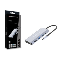 Conceptronic DONN20G Cablato USB 3.2 Gen 1 (3.1 Gen 1) Type-C Grigio