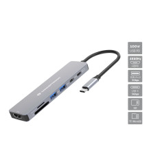 Conceptronic DONN28G replicatore di porte e docking station per laptop Cablato USB 3.2 Gen 1 (3.1 Gen 1) Type-C Grigio