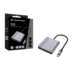 Conceptronic DONN13G replicatore di porte e docking station per laptop Cablato USB 3.2 Gen 1 (3.1 Gen 1) Type-C Grigio