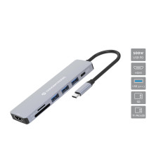 Conceptronic DONN19G replicatore di porte e docking station per laptop Cablato USB 3.2 Gen 1 (3.1 Gen 1) Type-C Grigio