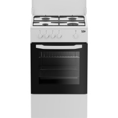 Beko Cucina CSG42009DW, (LxDxA) 50x50x85, Bianca, Forno a gas + grill, piano cottura a gas 4 zone, Coperchio in metallo