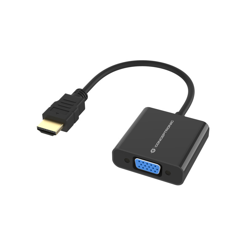 Conceptronic ABBY20B cavo e adattatore video 0,25 m HDMI tipo A (Standard) VGA (D-Sub) Nero