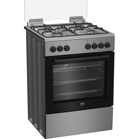 Beko Forno Elettrico Ventilato con Grill Elettrico e Timer,coperchio in vetro, ventilazione tangenziale, Classe A, Inox