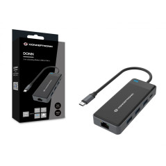 Conceptronic DONN14G replicatore di porte e docking station per laptop Cablato USB 3.2 Gen 1 (3.1 Gen 1) Type-C Grigio