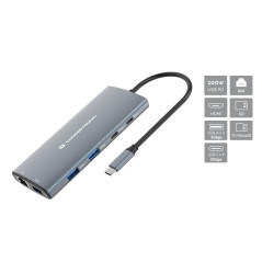 Conceptronic DONN06G replicatore di porte e docking station per laptop Cablato USB 3.2 Gen 1 (3.1 Gen 1) Type-C Grigio