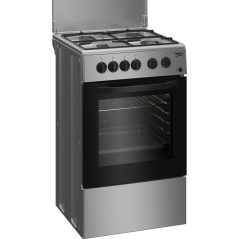 Beko CSS42014FS cucina A Elettrico Gas Nero, Argento