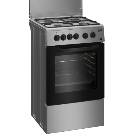 Beko CSS42014FS cucina A Elettrico Gas Nero, Argento