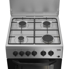 Beko CSS42014FS cucina A Elettrico Gas Nero, Argento