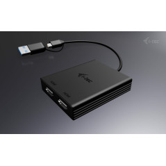 i-tec USB-A USB-C Dual 4K 60 Hz HDMI Video Adapter