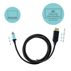 i-tec USB-C DisplayPort Cable Adapter 4K   60 Hz 200cm