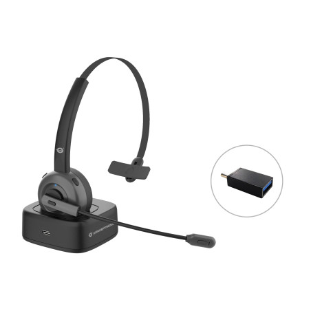 Conceptronic POLONA03BD cuffia e auricolare Wireless A Padiglione Ufficio Bluetooth Base di ricarica Nero