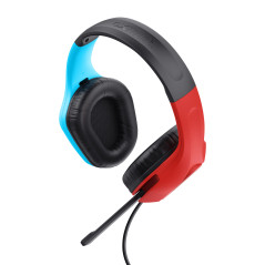 Trust GXT 416S Zirox Auricolare Cablato A Padiglione Gaming Nero, Ciano, Rosso