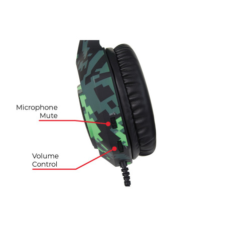 SureFire Skirmish Auricolare Cablato A Padiglione Gaming USB tipo A Nero, Mimetico, Verde