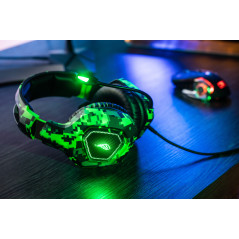 SureFire Skirmish Auricolare Cablato A Padiglione Gaming USB tipo A Nero, Mimetico, Verde