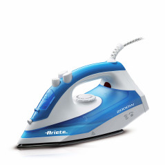 Ariete 6234 Steam Iron - Ferro da stiro con piastra in teflon - Colpo vapore 140 gr min - Serbatoio 250 ml - 2000 W - Bianco e