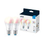 WiZ Lampadina Smart Dimmerabile Luce Bianca o Colorata Attacco E27 60W Goccia 2Pezzi