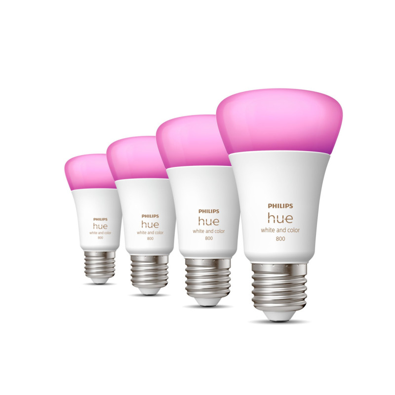 Philips Hue White and Color ambiance 4 Lampadine Smart E27 60 W