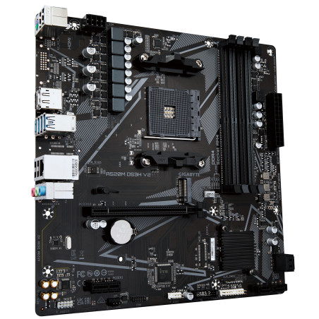 GIGABYTE Scheda madre A520M DS3H V2 - Supporta CPU AMD Ryzen serie 5000 AM4, fino a 4733 MHz DDR4 (OC), PCIe 3.0 x16, LAN GbE,