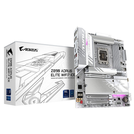 GIGABYTE Z890 AORUS ELITE WIFI7 ICE Scheda Madre - Supporta CPU Intel Core Ultra (Serie 2), VRM a 16+1+2 fasi, fino a 8800MHz