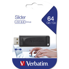 Verbatim Slider - Memoria USB da 64 GB - Nero