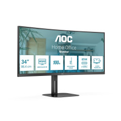 AOC V5 CU34V5C BK LED display 86,4 cm (34") 3440 x 1440 Pixel Wide Quad HD Nero