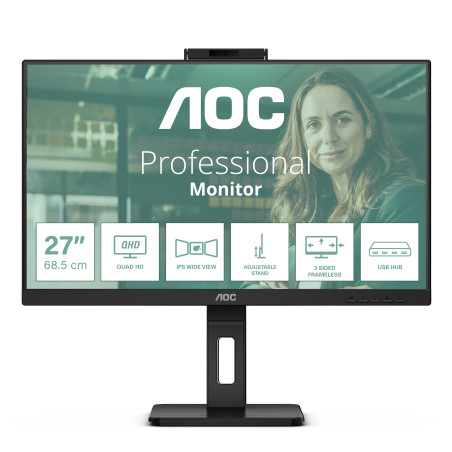 AOC Q27P3QW Monitor PC 68,6 cm (27") 2560 x 1440 Pixel Quad HD Nero