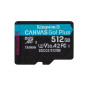 Kingston Technology Scheda microSDXC Canvas Go Plus 170R A2 U3 V30 da 512GB + adattatore