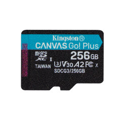 Kingston Technology Scheda microSDXC Canvas Go Plus 170R A2 U3 V30 da 256GB + adattatore