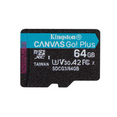 Kingston Technology Scheda microSDXC Canvas Go Plus 170R A2 U3 V30 da 64GB + adattatore