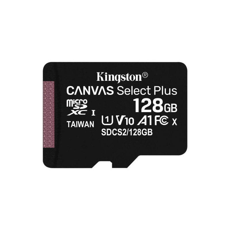 Kingston Technology Scheda micSDXC Canvas Select Plus 100R A1 C10 da 128GB confezione singola senza adattatore