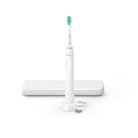 Philips 3100 series Sonicare Spazzolino Elettrico Sonico Bianco, con custodia da viaggio HX3673/13