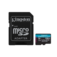 Kingston Technology Scheda microSDXC Canvas Go Plus 170R A2 U3 V30 da 128GB + adattatore