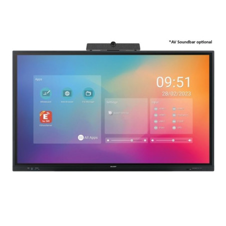 Sharp PN-LC752 Pannello piatto per segnaletica digitale 190,5 cm (75") LCD Wi-Fi 450 cd/m² 4K Ultra HD Nero Touch screen