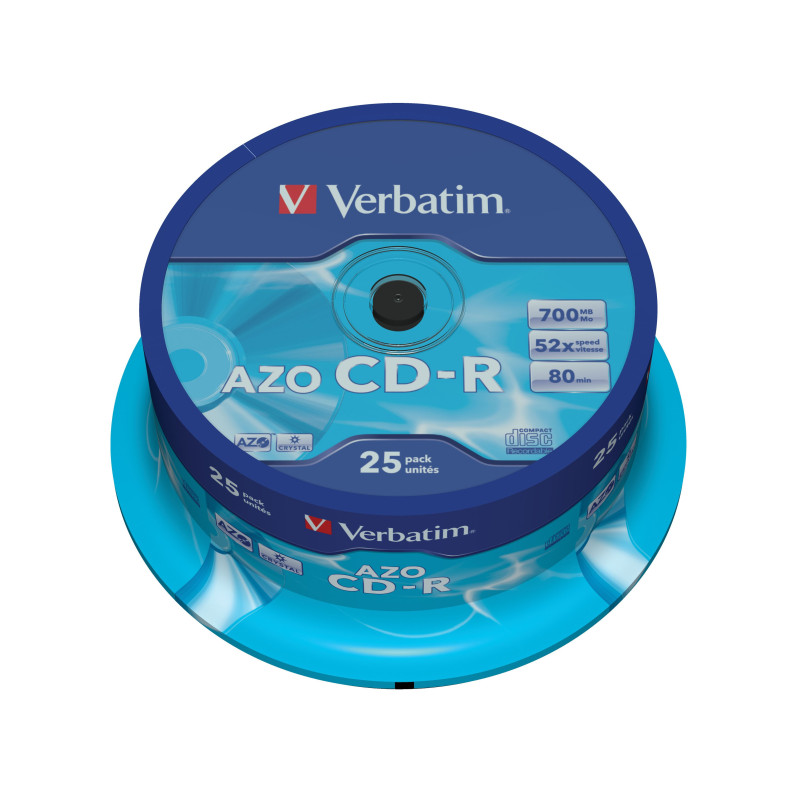 Verbatim CD-R AZO Crystal 700 MB 52x 25 pz