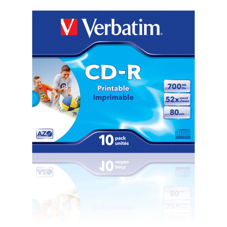 Verbatim CD-R AZO Wide Inkjet Printable 700 MB 52x 10 pz